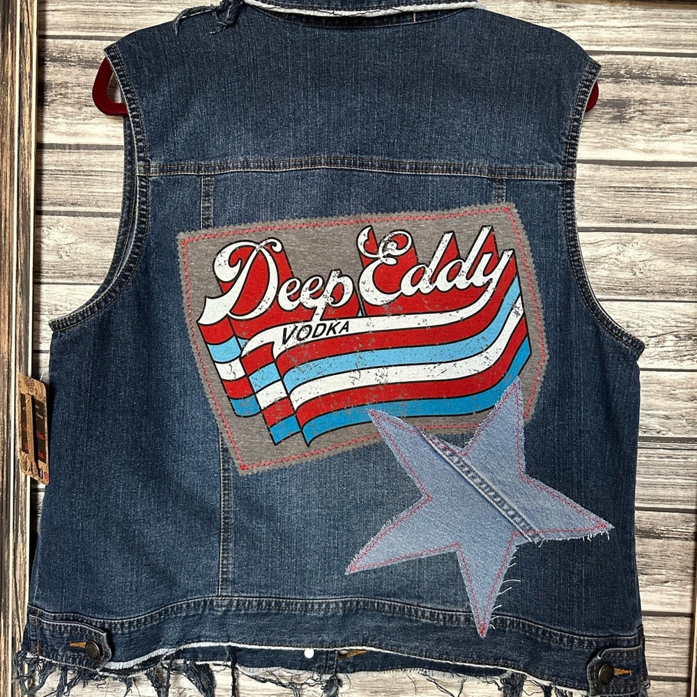 UpCycled Recycled Repurposed 4 July Patriotic Red White Blue Denim Sequin Bling